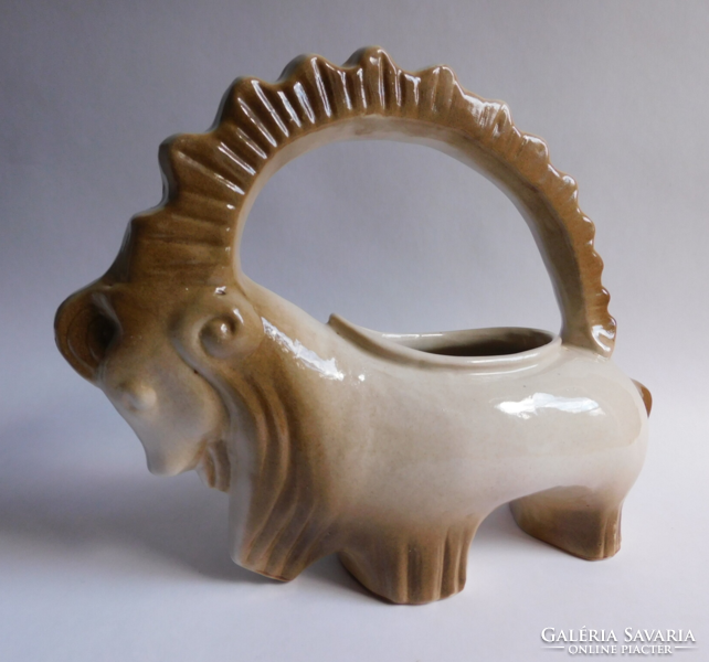 Mid century ceramic ram vase