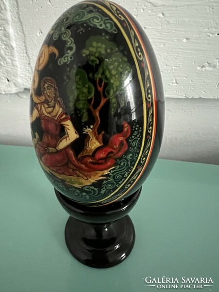 Painted wooden egg