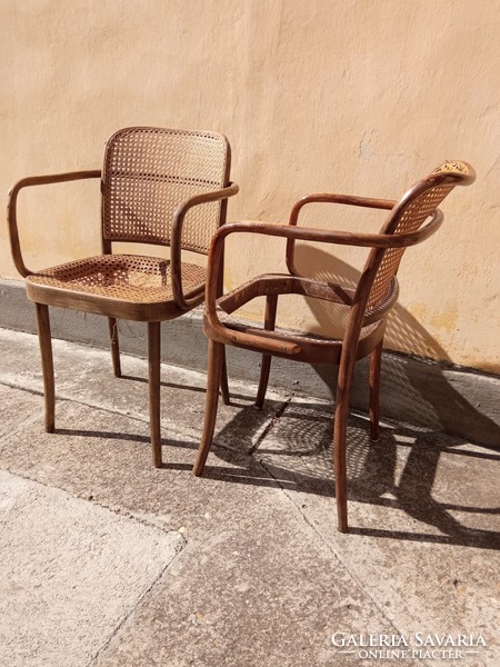 A pair of Prague chairs is a collaboration between josef hoffmann & jose frank