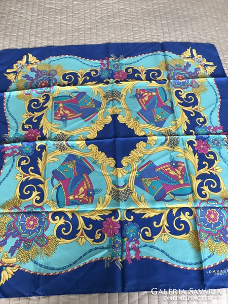 Lombagine paris silk scarf with a beautiful pattern, 86 x 86 cm