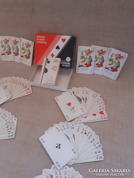 Old marked piatnik rummy canasta bridge card in box wien