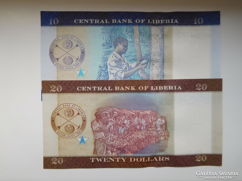 Libéria 10-20 dollár 2016 UNC