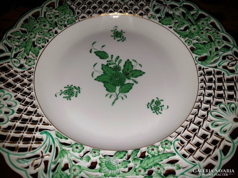 Herend green appony openwork wall plate