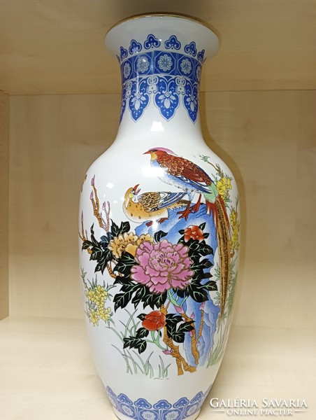 Asian style bird porcelain vase