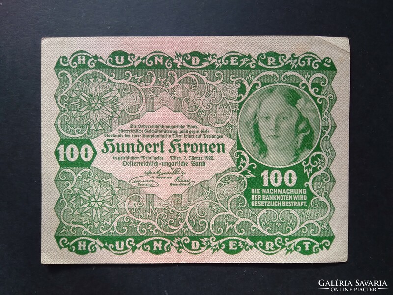 Austria-Hungary 100 kroner 1922 xf