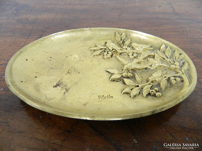 Antique marked French Art Nouveau bronze tray / jewelry holder