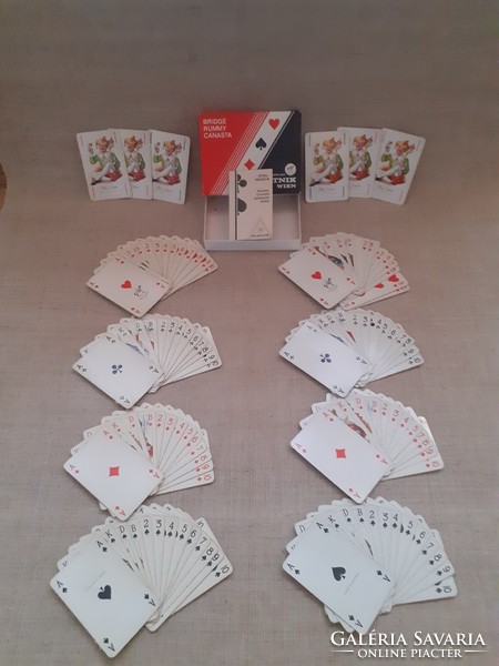 Old marked piatnik rummy canasta bridge card in box wien
