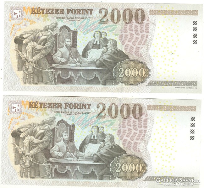 2 x 2000 forint 2007 Sorszámkövető "CB" UNC
