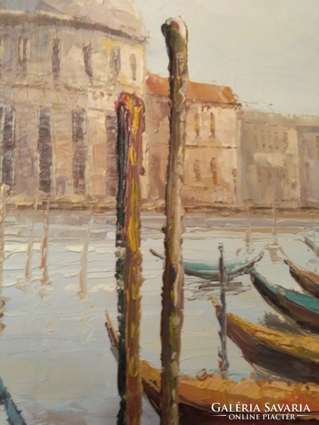 Venice painting (90x60), with frame: 122x92 cm, signed, juried