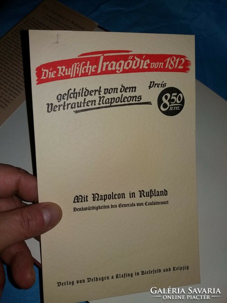 Antik 1938.Napóleonnal Oroszországban. Emlékirat könyv makulátlan hibátlan gótbetűs képek szerint