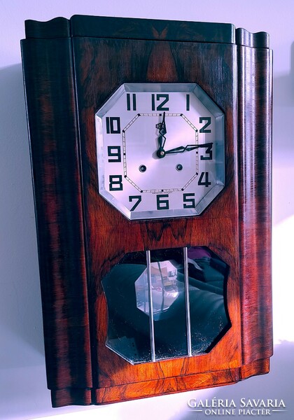 Toasted French odo art deco wall clock restored