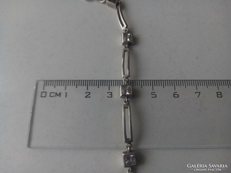 Women's silver bracelet with stones (18.5cm)