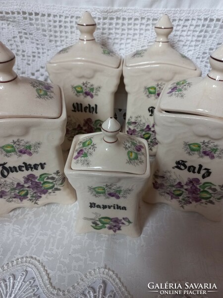 Violet, hand-painted spice racks from 1865!