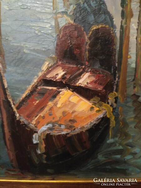 Velence festmény (90x60), kerettel: 122x92 cm, szignózott, zsűrizett