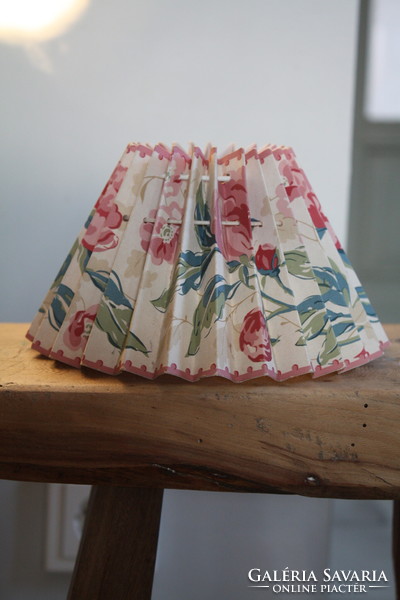Rose-patterned paper pleated lampshade-in beautiful condition