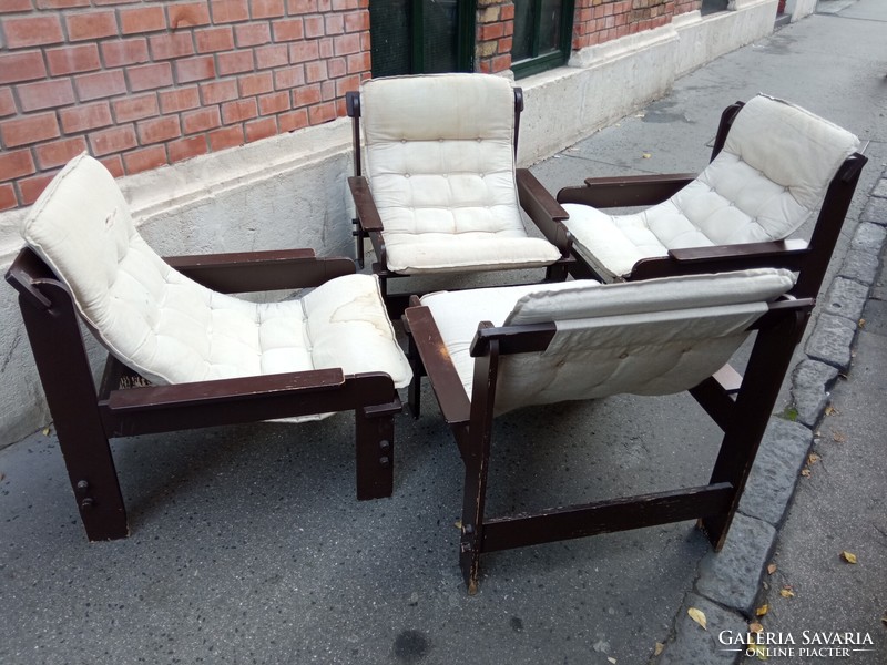 4 mid-century armchairs, 1970