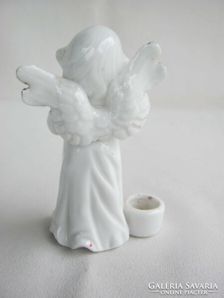 Porcelán angyalka gyertyatartó