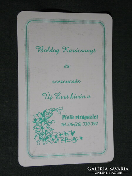 Kártyanaptár, ünnepi, Pielh virágüzlet, Szigetvár,1995,   (5)