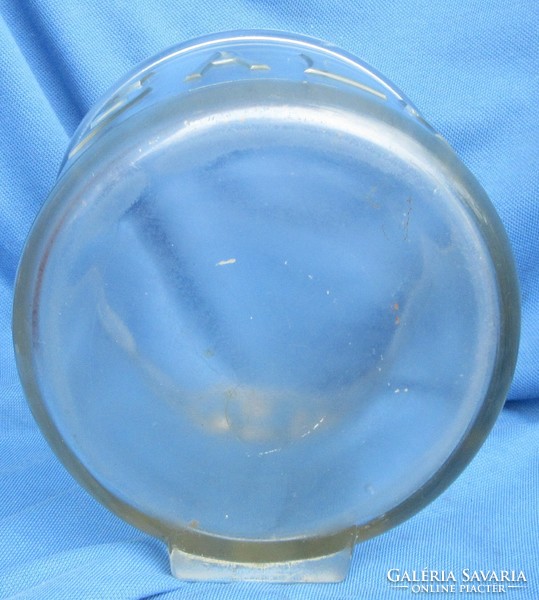 Régi üveg sótartó 14,5  cm magas, átmérő 15 cm.