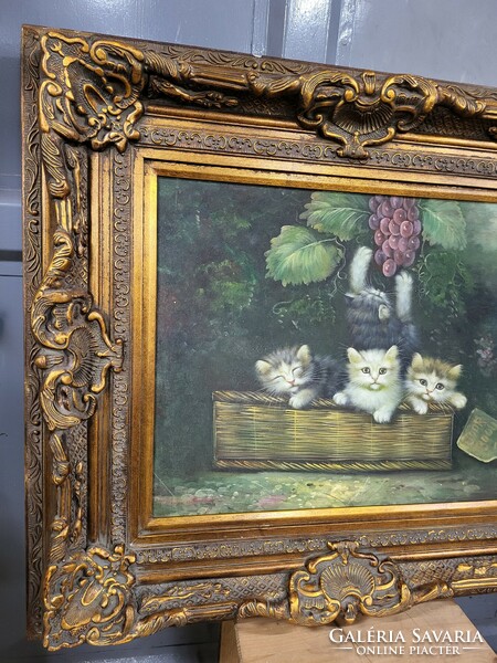 Cat still life oil painting