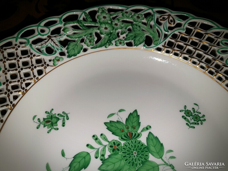 Herend green appony openwork wall plate