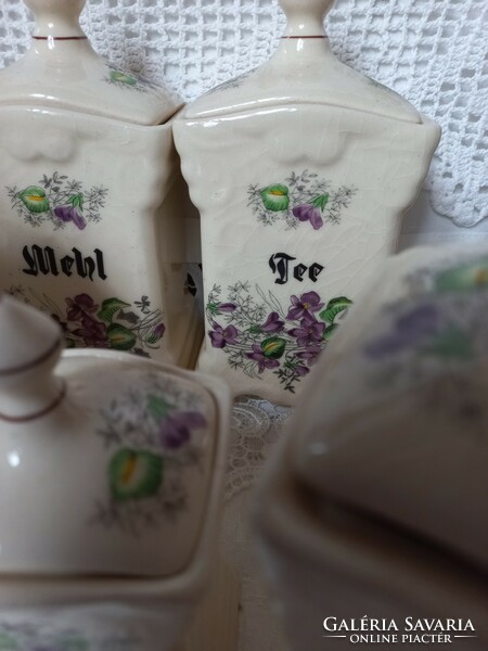 Violet, hand-painted spice racks from 1865!