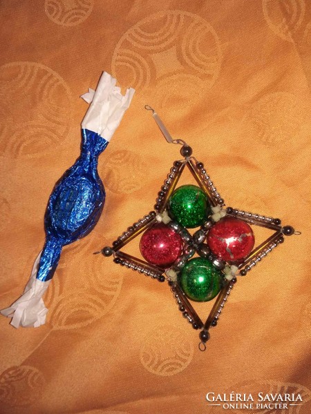Karácsonyfadísz - gablonzi nonfiguratív csillag