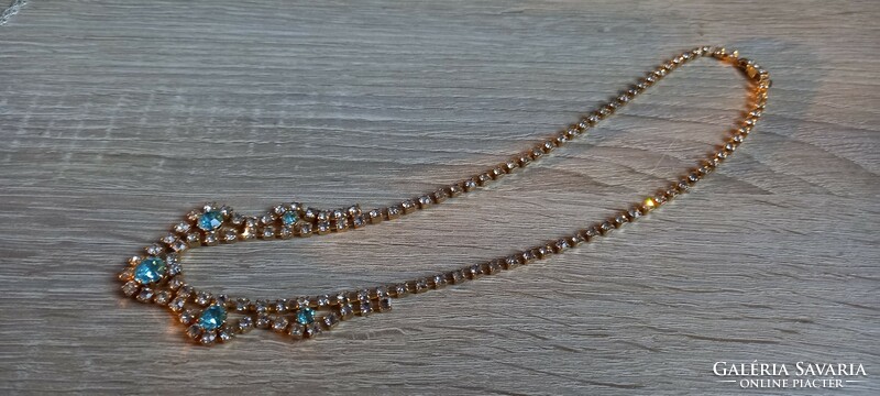 Old rhinestone stone necklaces