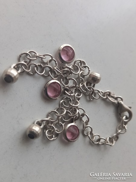 Women's pendant silver bracelet (18.5cm)