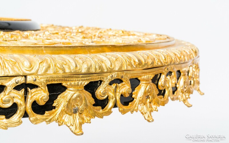 Gilded decorative table with royal portraits