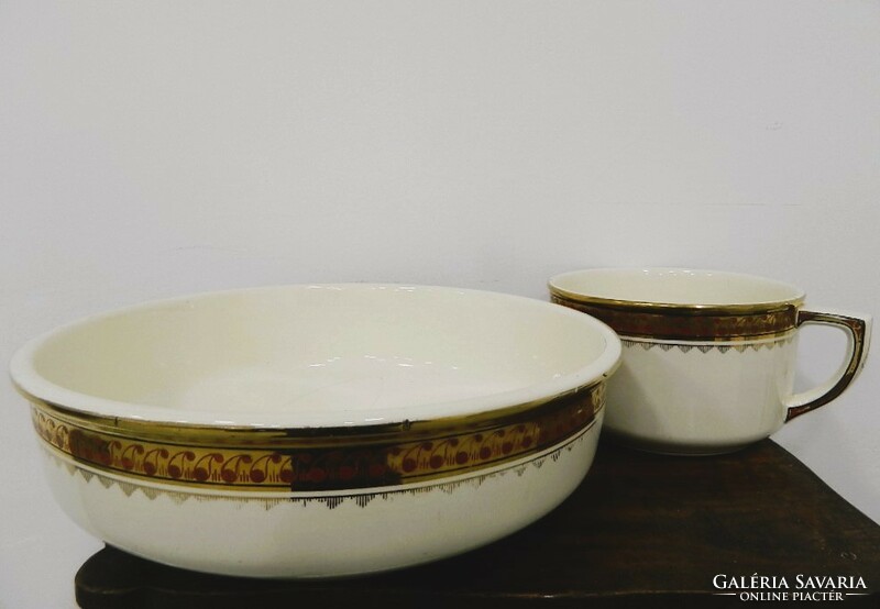 Original marked art deco porcelain wash basin set / bathroom decoration