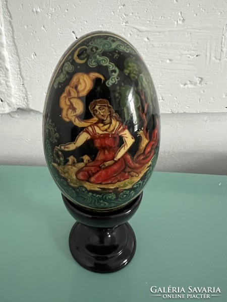 Painted wooden egg