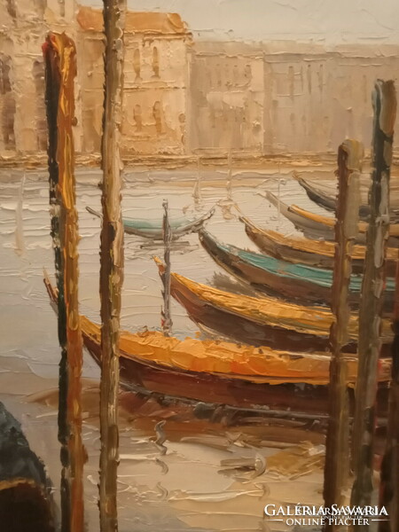 Venice painting (90x60), with frame: 122x92 cm, signed, juried