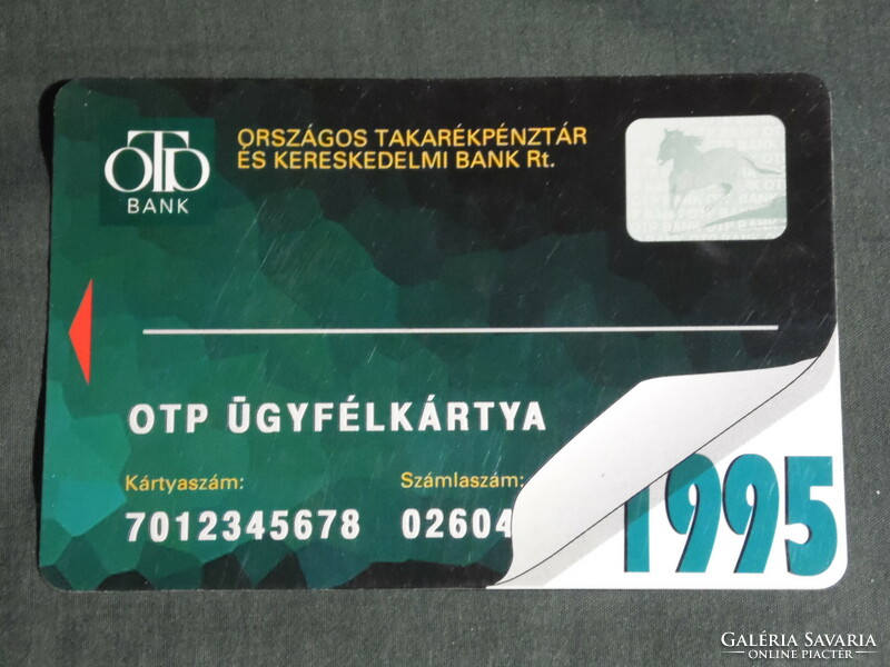 Kártyanaptár, OTP takarékpénztár, bank, ügyfélkártya, 1995,   (5)
