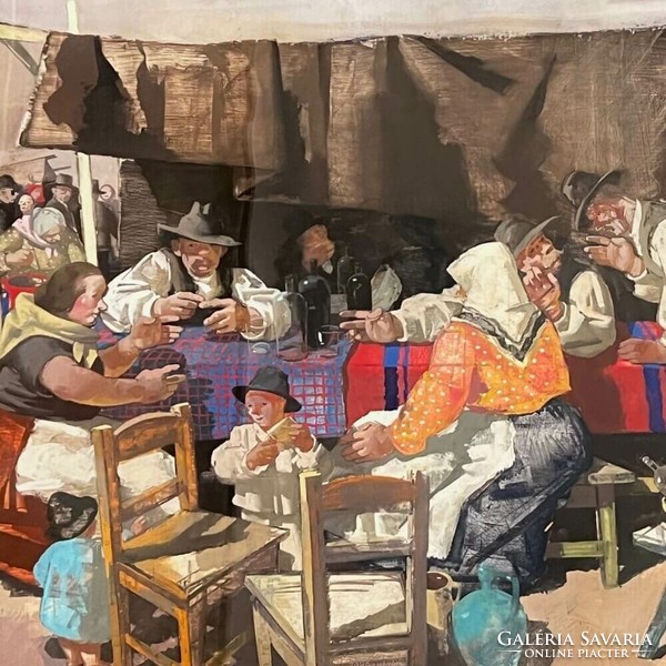 Vilmos Aba-novak (1894-1941): at the fair in Szolnok (ladies kitchen)f00564
