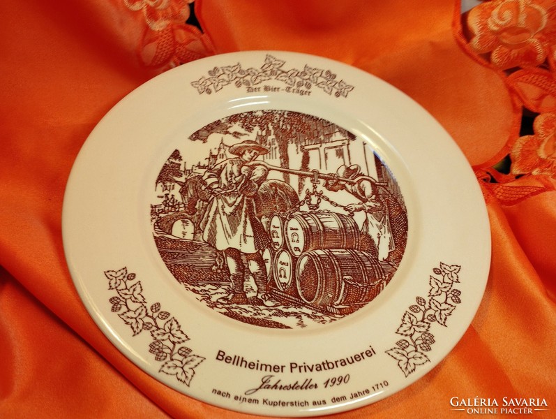 Ritka angol porcelán jelenetes tányér