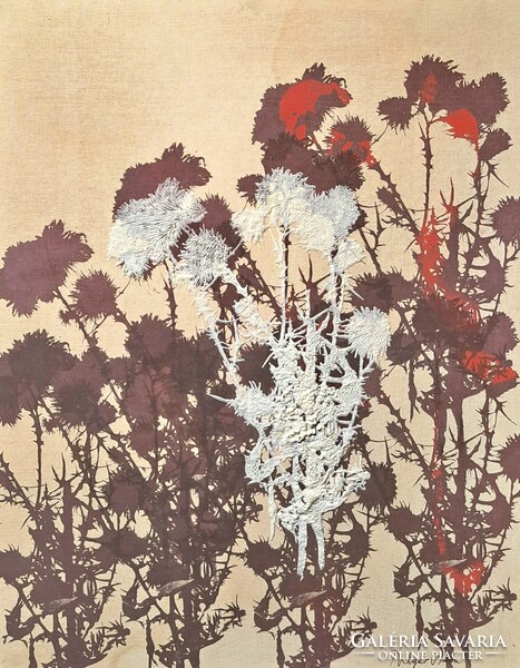 Csaba Polgár: flowers (textile mural) - idea (industrial arts company)