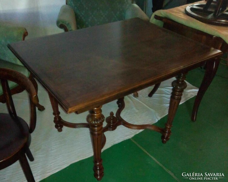 Antik Bécsi Barokk asztal + 4szék (restaurált)