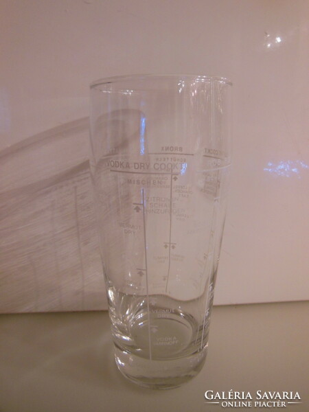 Glass - with recipes on the side - cocktail - 18 x 8 cm - retro - German - flawless