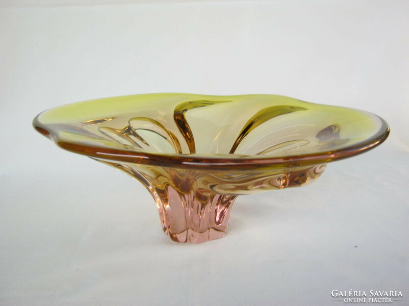 Bohemia glass bowl large size heavy piece 2.3 kg