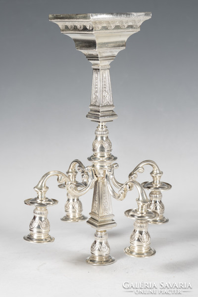 Silver 5-branch candelabra - finely chiseled decoration