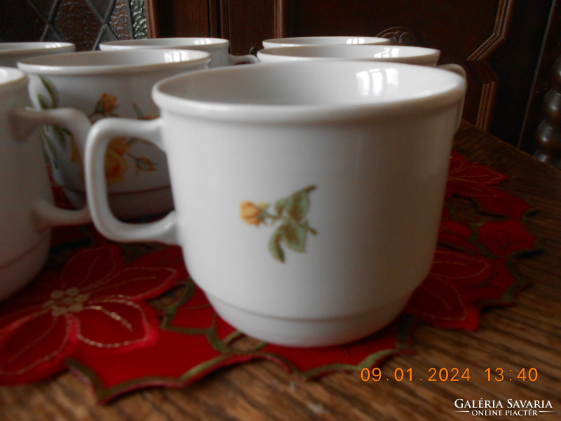 Zsolnay yellow rose pattern mug