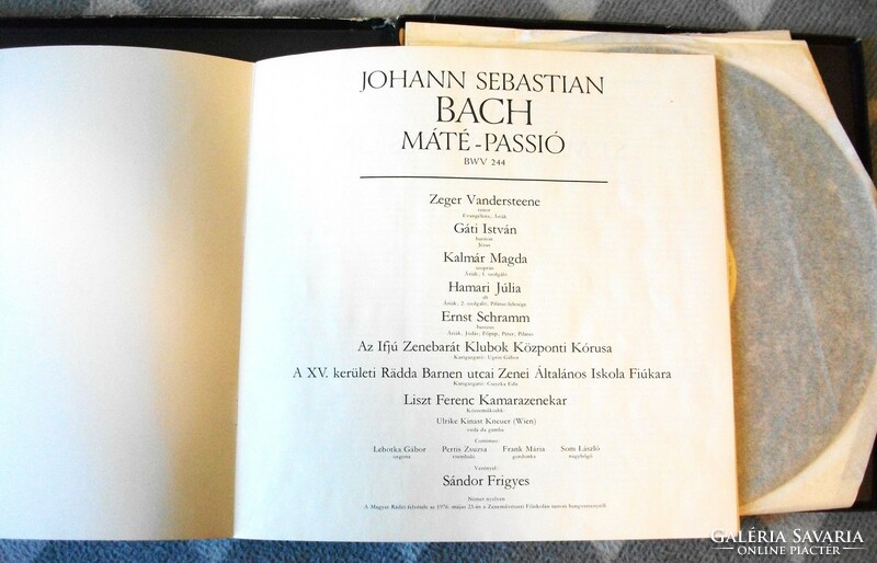 Bach j.S. Máté passion 4-piece audio disc boxed publication