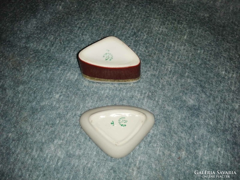 Hollóházi porcelán bordó cigarettázó dohányzó szett (A4)