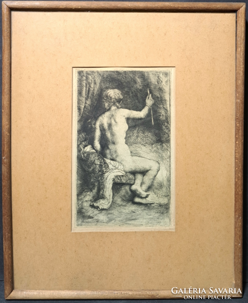 Rembrandt: Female Nude with an Arrow, 1661 - Classic Works of Art (Print)