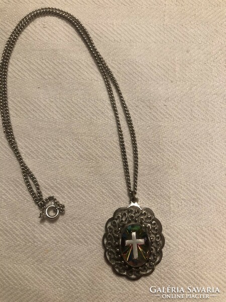 Antique cross pendant necklace