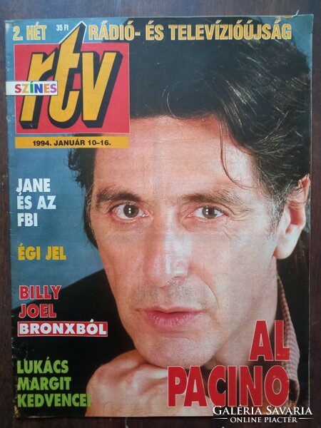 Színes RTV tévé újság 1994. január 10-16. Címlapon Al Pacino