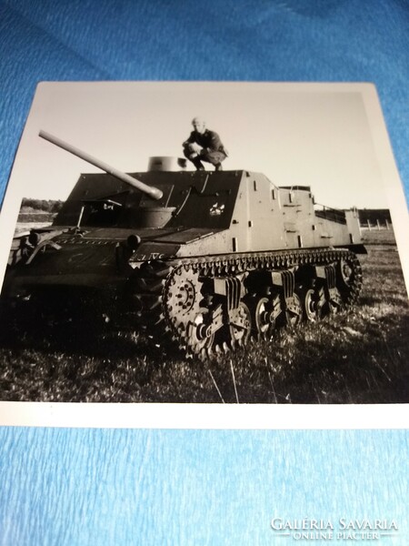 Antik II VH fotó ritka páncélvadász Sherman M4 alvázon archív eredeti fotó 9 x 9 cm a képek szerint