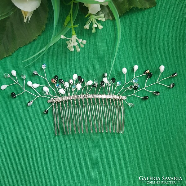 New Custom Made Mixed Color Drop Shape Pearl Casual Hair Comb Wire Hair Ornament