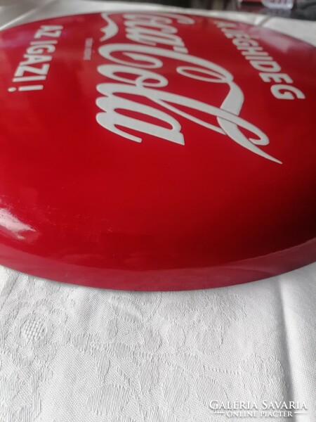 Coca-cola enamel sign / advertising sign with a diameter of 40 cm